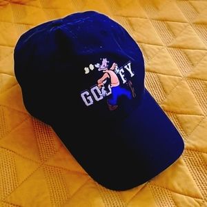 Disney GOOFY black hat/baseball cap embroidered block letters Gear Headwear